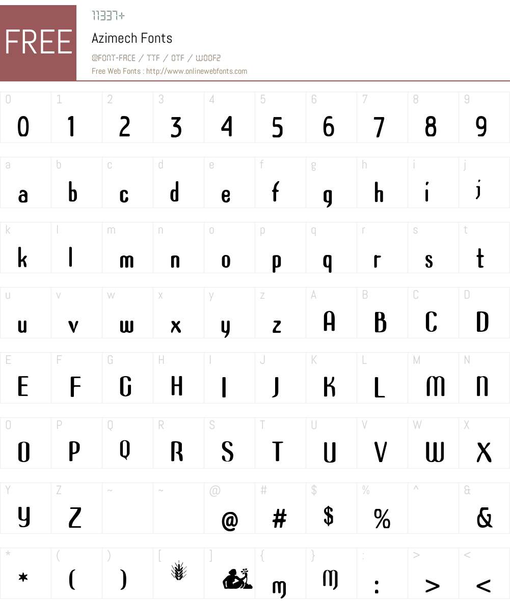 Azimech Font Screenshots