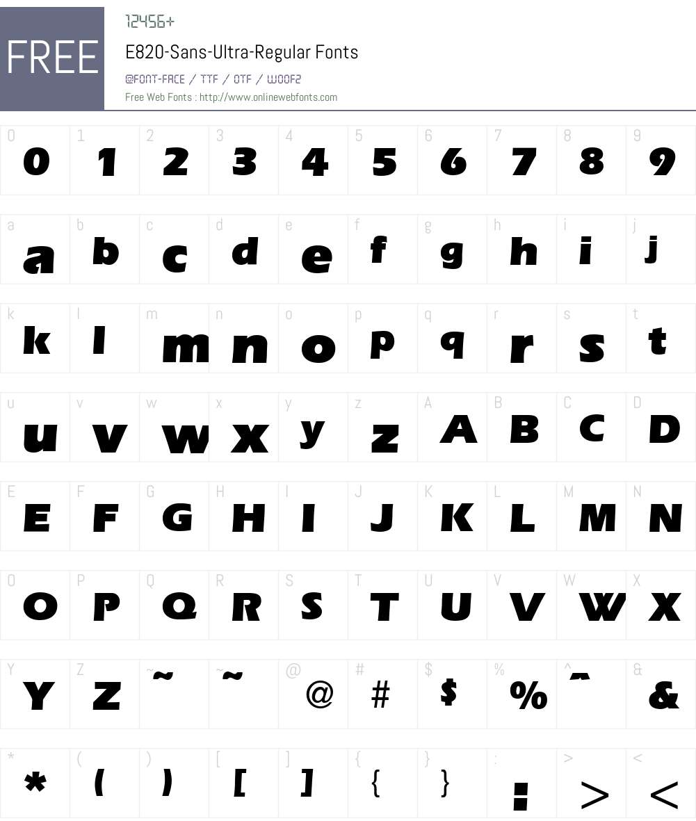 E820-Sans-Ultra Font Screenshots