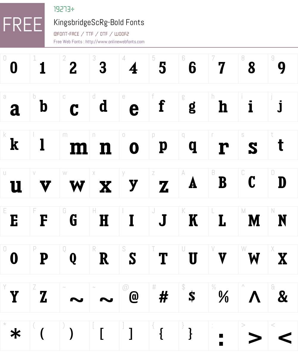 Kingsbridge Font Screenshots