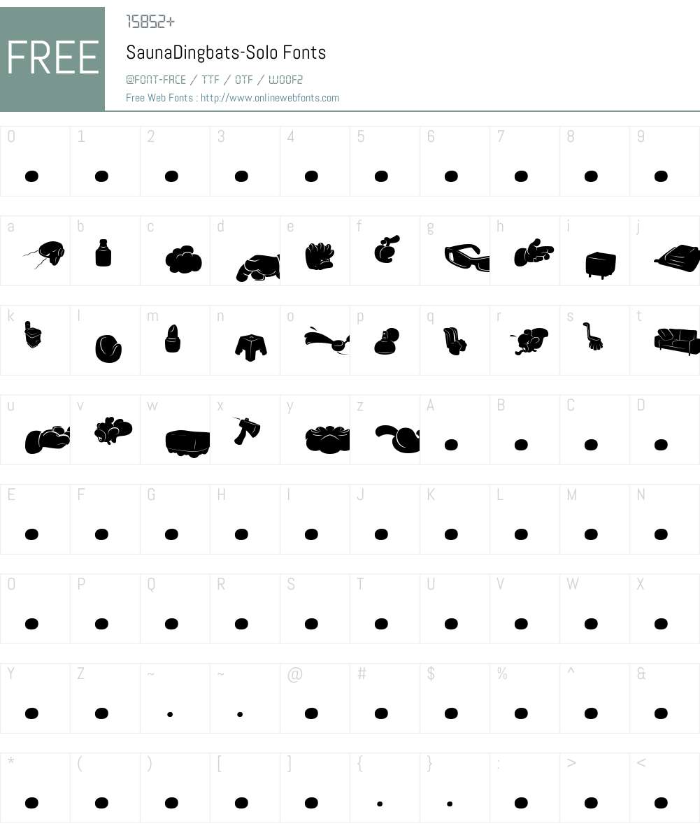 SaunaDingbats-Solo Font Screenshots