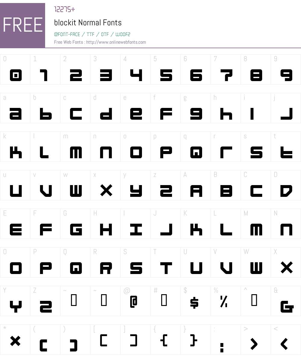 blockit Font Screenshots