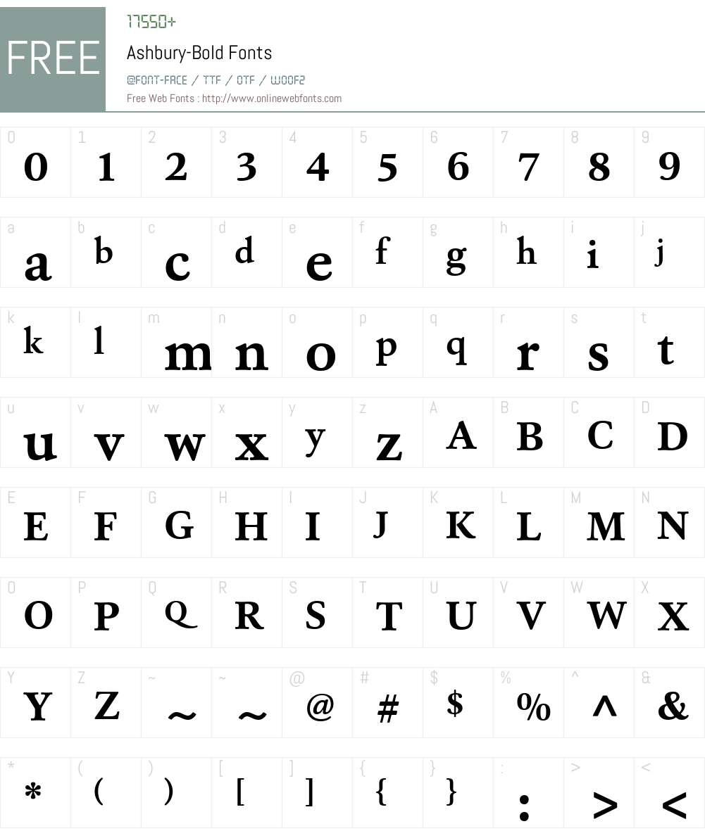 Ashbury-Bold Font Screenshots