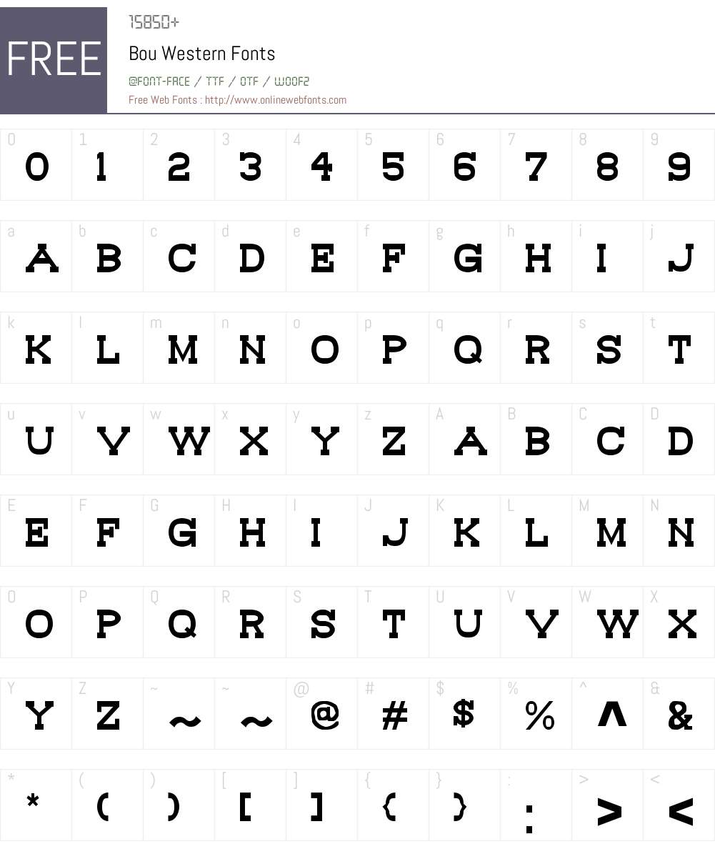 Bou Western Font Screenshots