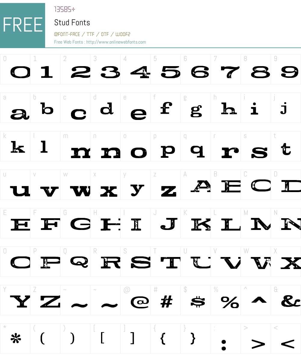 Stud Font Screenshots