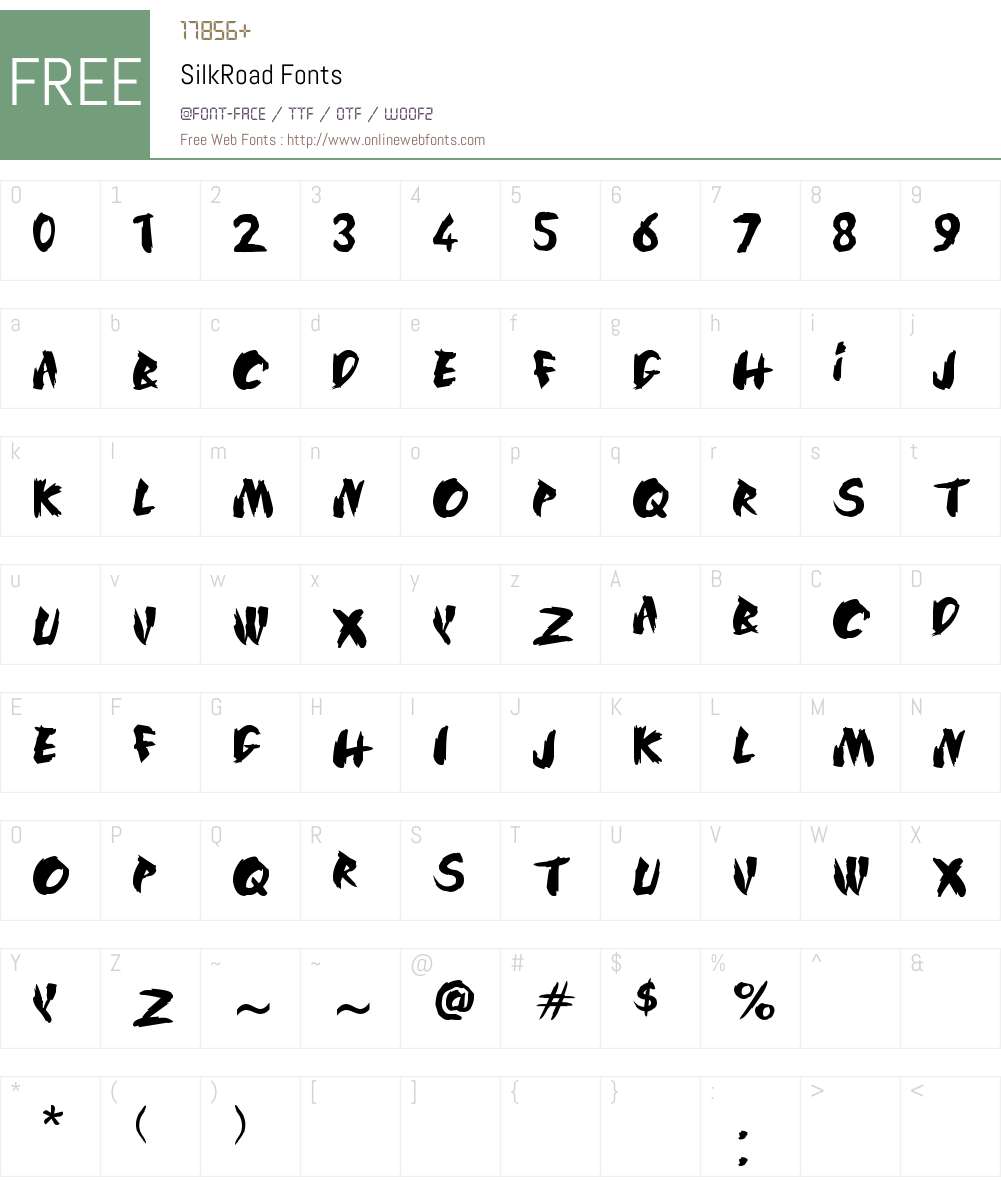 SilkRoad Font Screenshots
