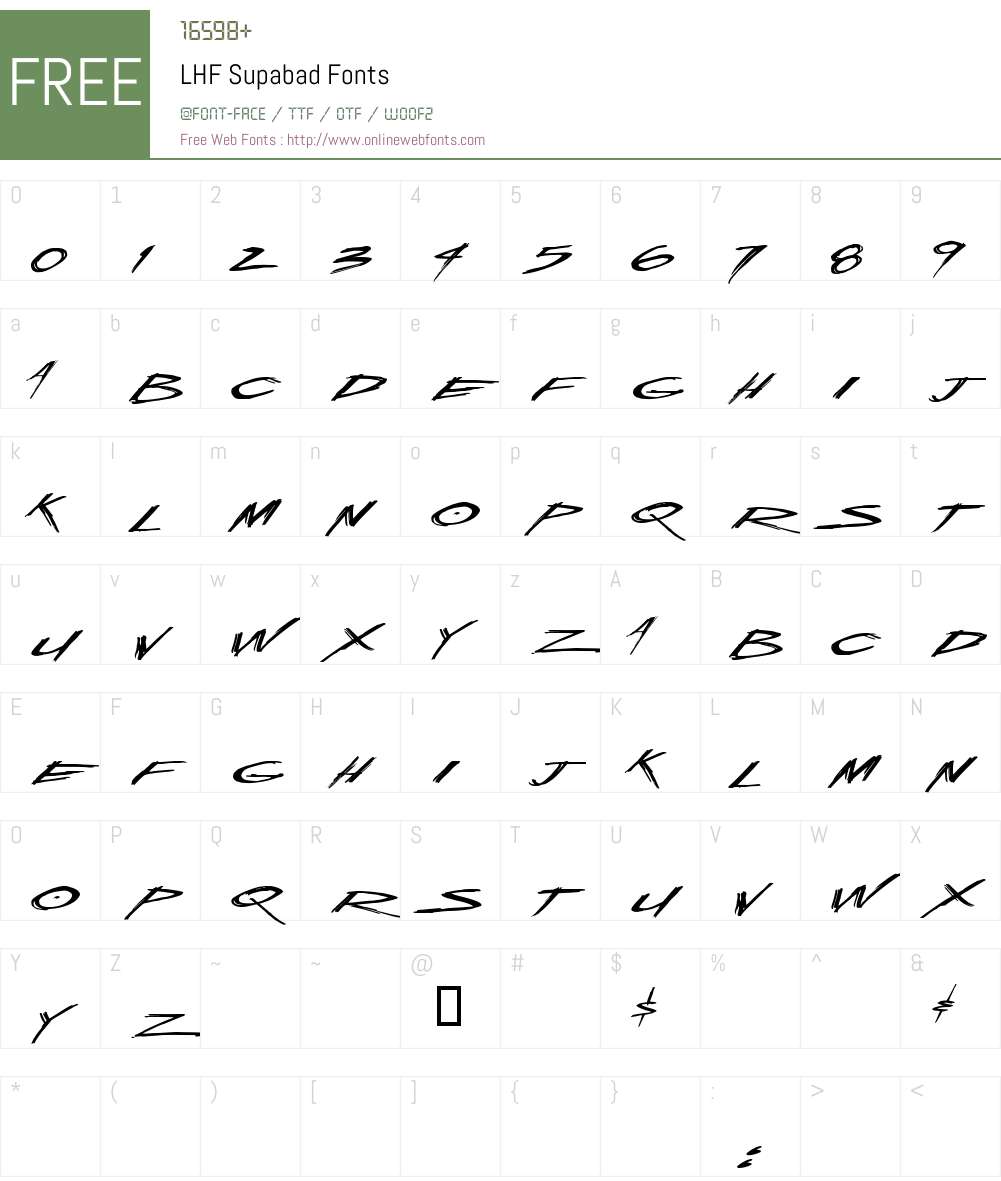 LHF Supabad Font Screenshots