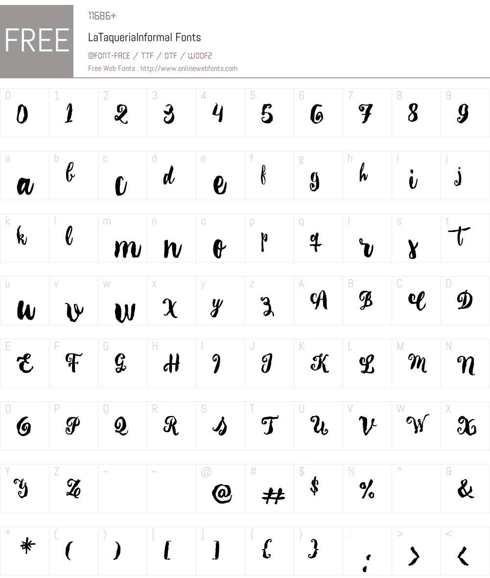 LaTaqueriaInformal Font Screenshots