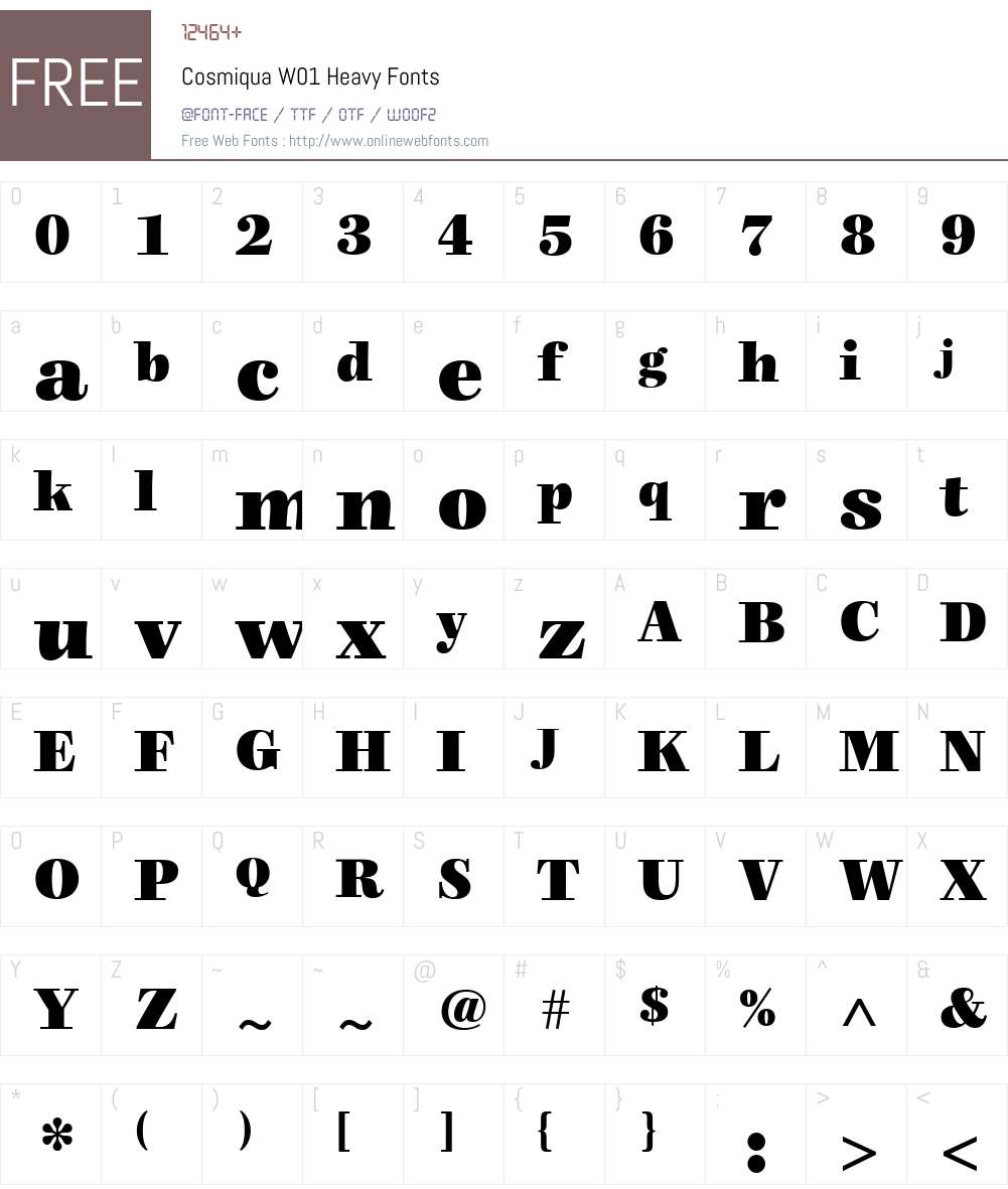 CosmiquaW01-Heavy Font Screenshots