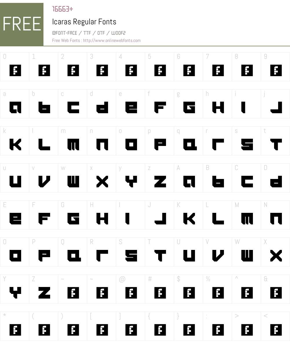 Icaras Font Screenshots