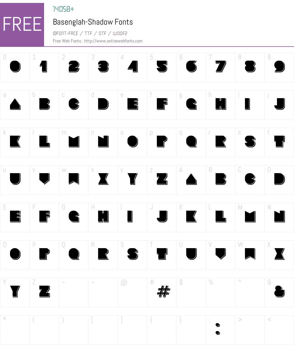 Basenglah Shadow Font Screenshots