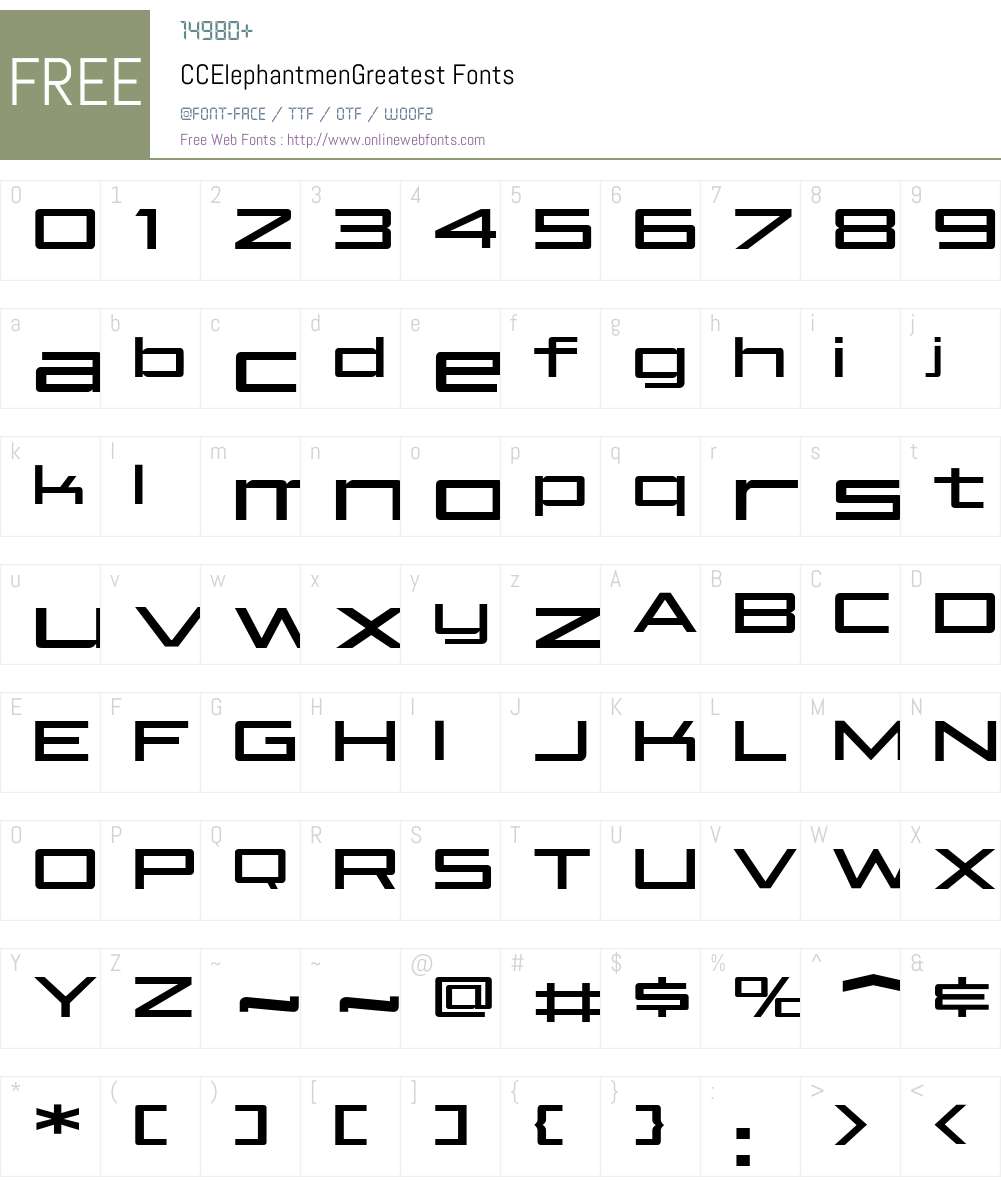 CCElephantmenGreatest Font Screenshots