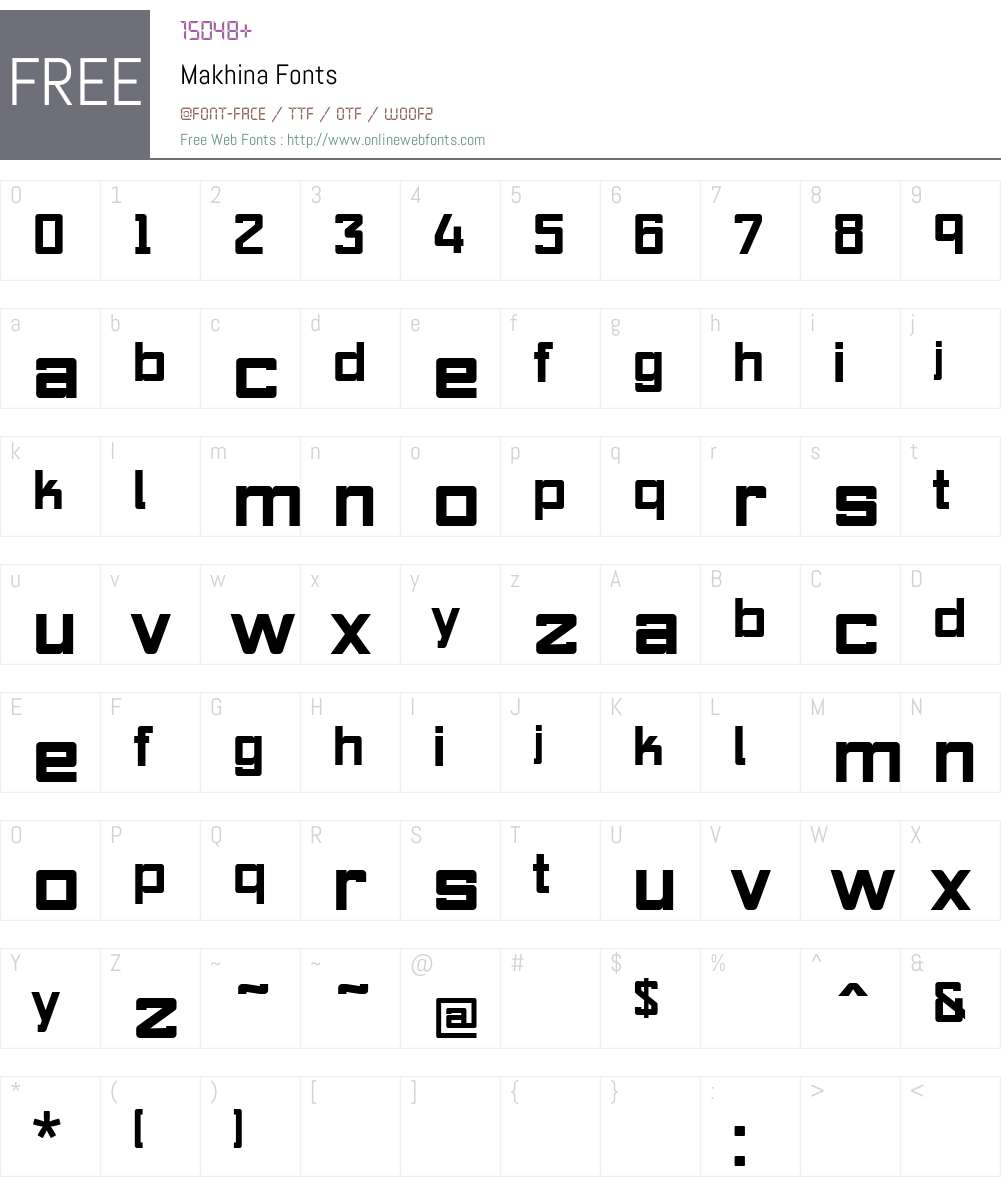 Makhina Font Screenshots