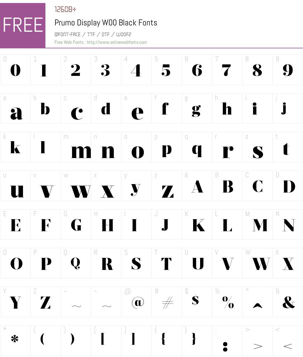 PrumoDisplayW00-Black Font Screenshots