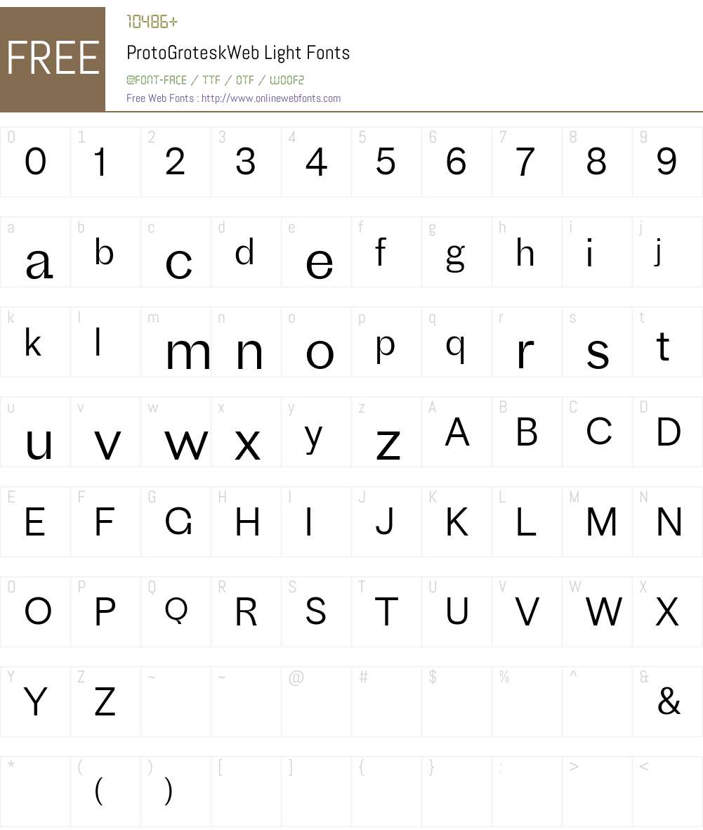 ProtoGroteskWeb Light Font Screenshots