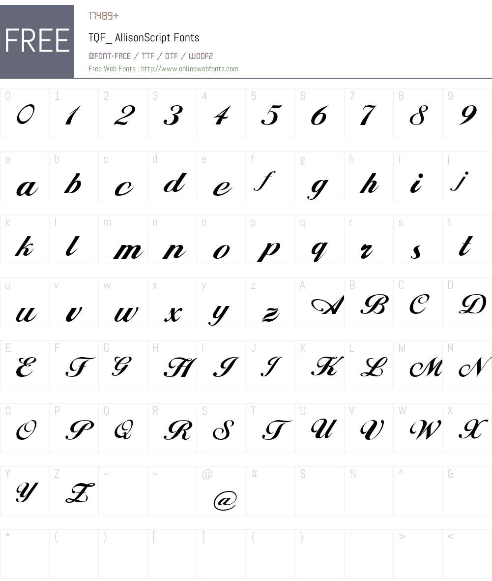 TQF_ AllisonScript TQFAllisonScript Fonts Free Download ...