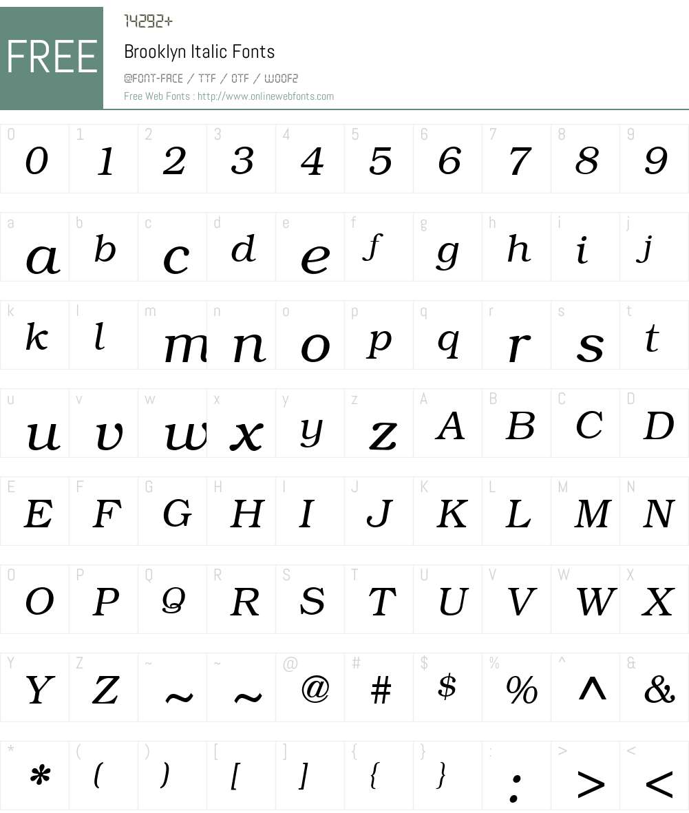 Brooklyn Font Screenshots