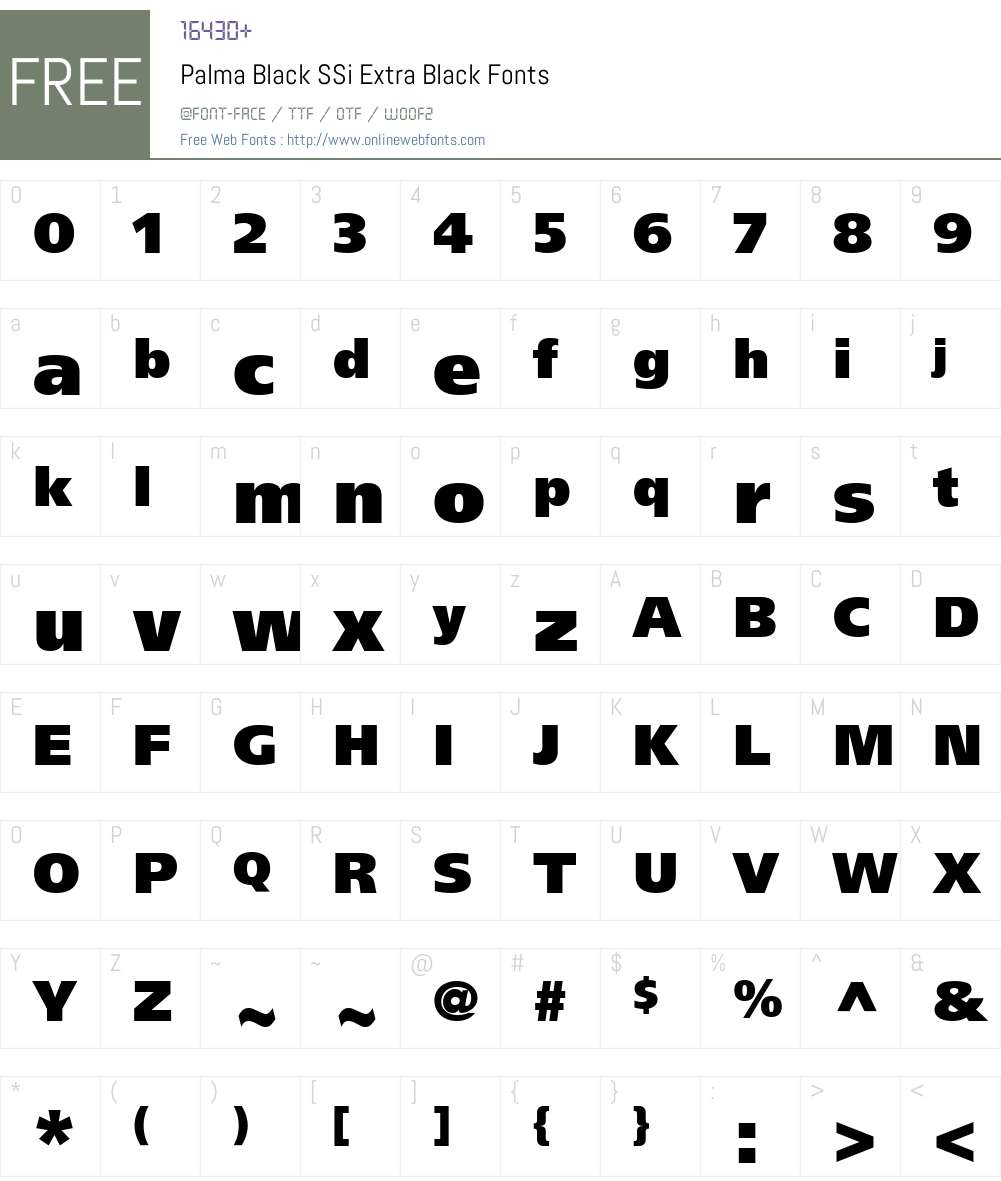 Palma Black SSi Font Screenshots