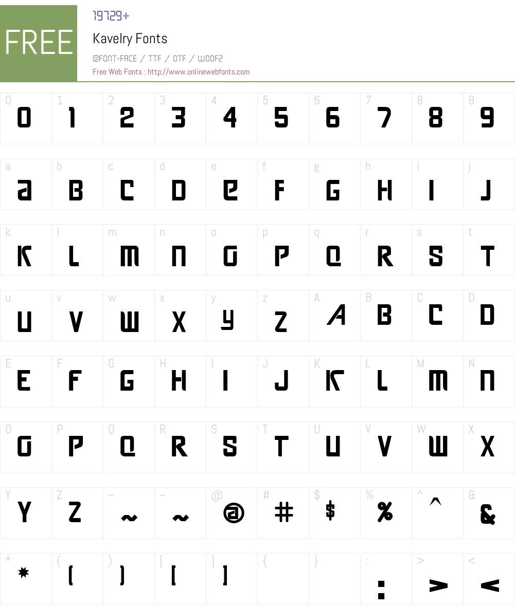 Kavelry Font Screenshots