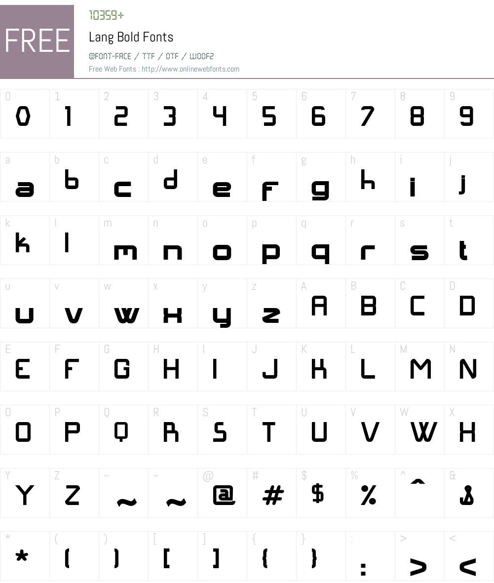 Lang Font Screenshots