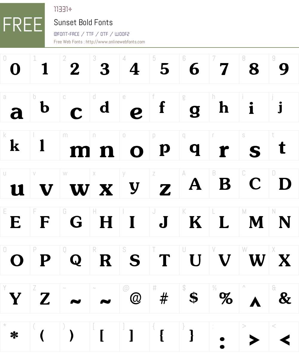 Sunset Font Screenshots