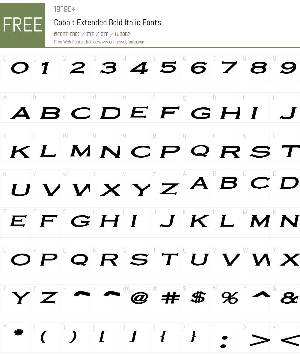 Cobalt Extended Font Screenshots