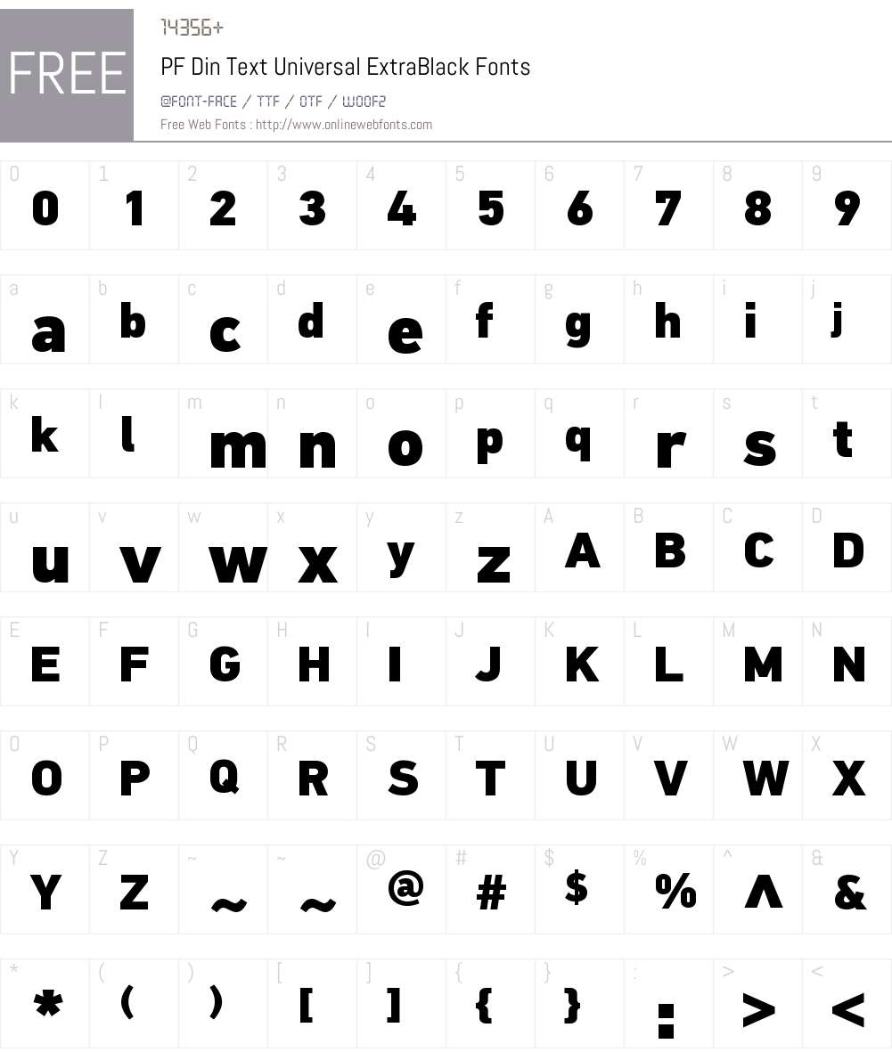 PF Din Text Universal Font Screenshots