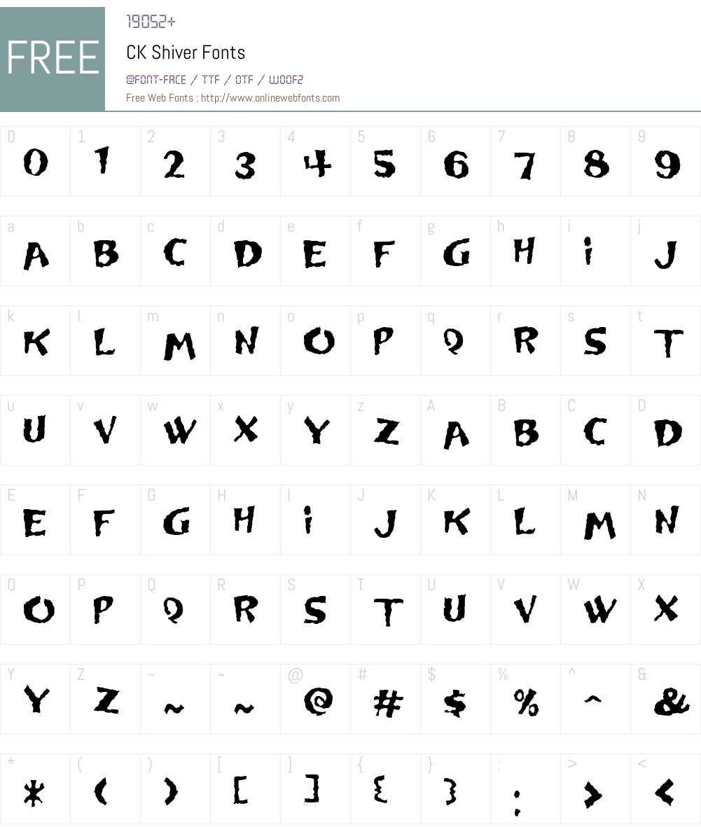 CK Shiver Font Screenshots