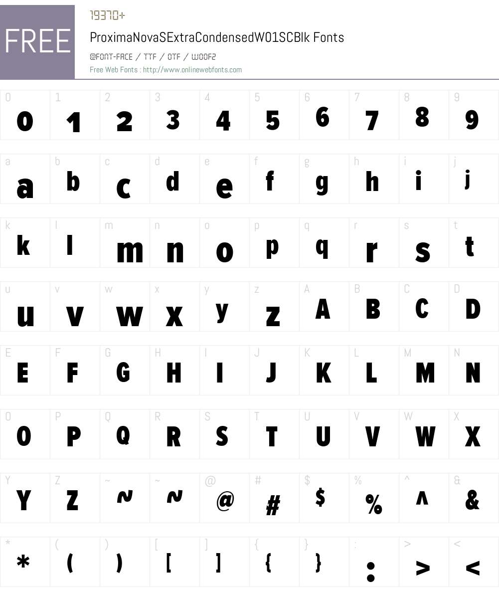 ProximaNovaSExtraCondensedW01SC-Blk Font Screenshots