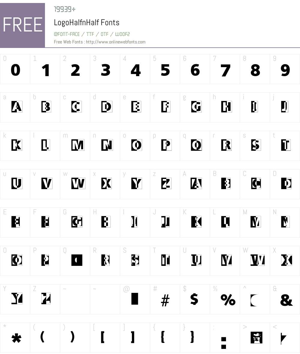 LogoHalfnHalf Font Screenshots