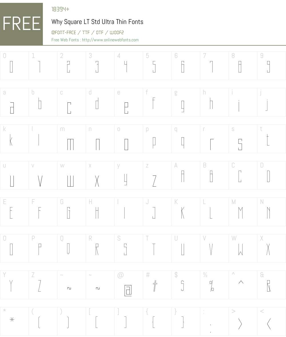 Why Square LT Std Font Screenshots