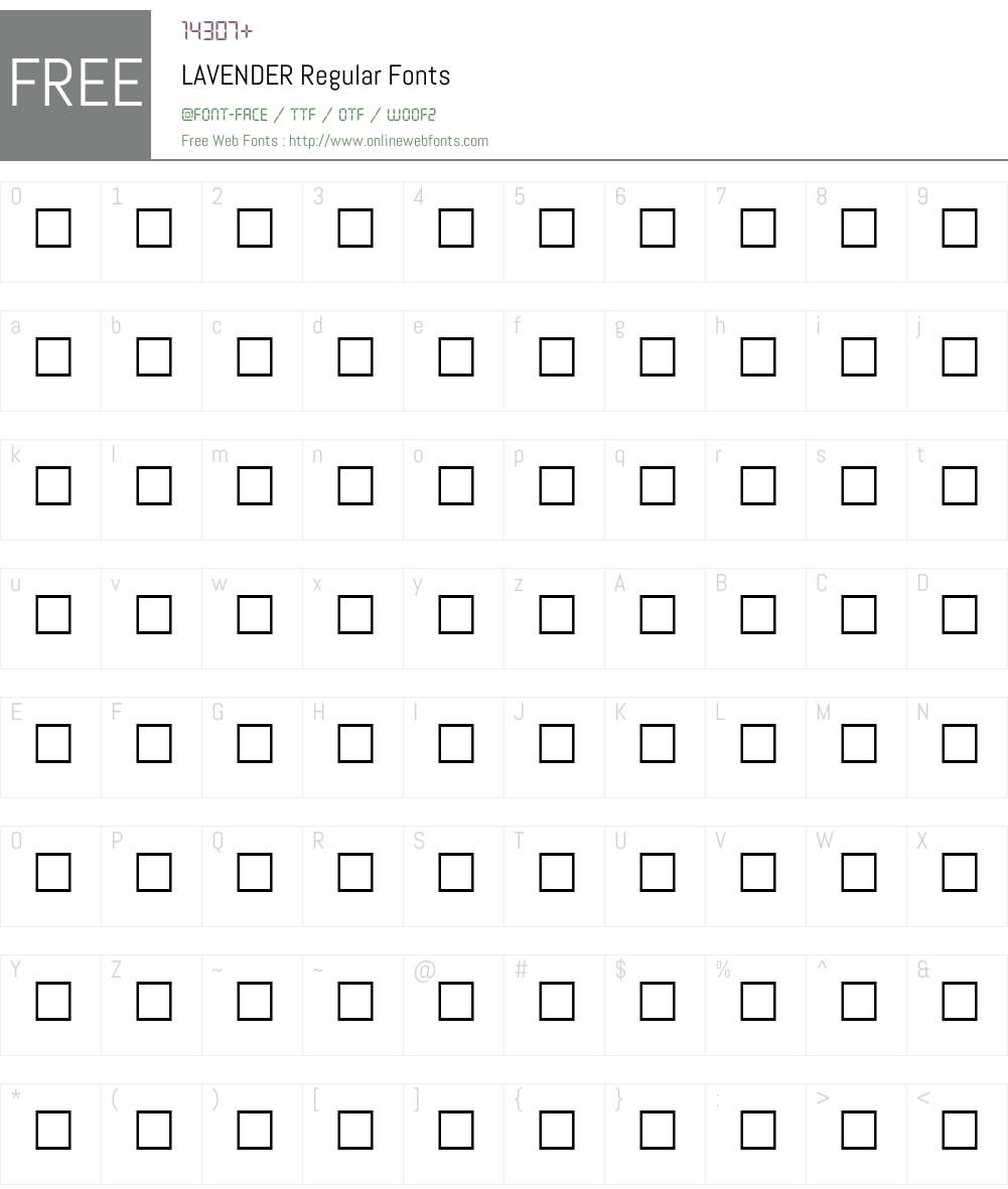 LAVENDER Font Screenshots