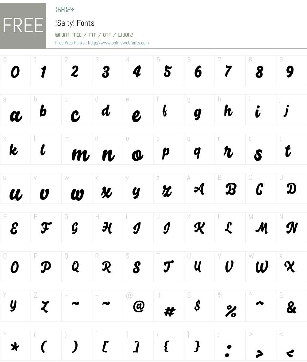 !Salty! Font Screenshots