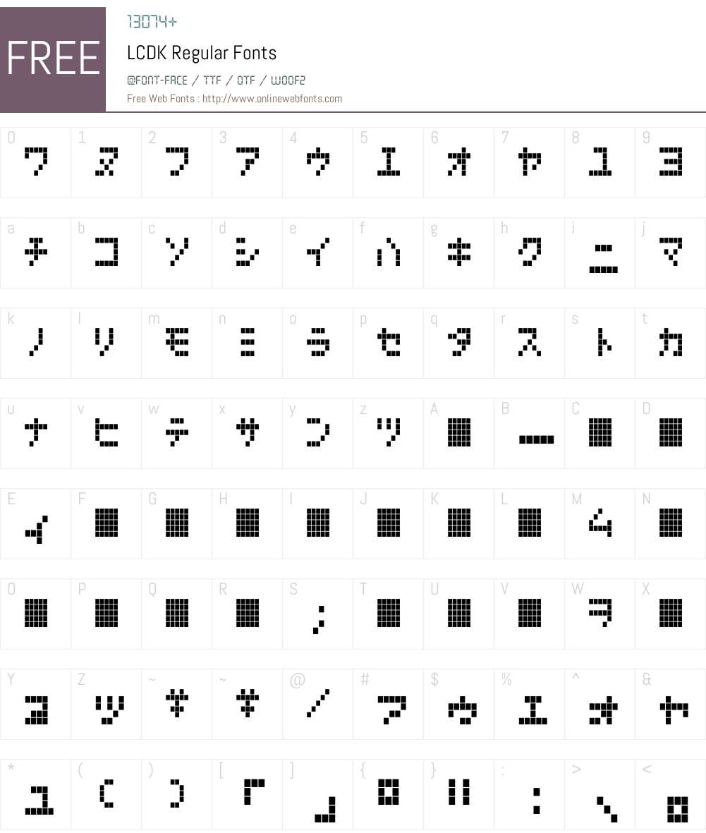 LCDK Font Screenshots