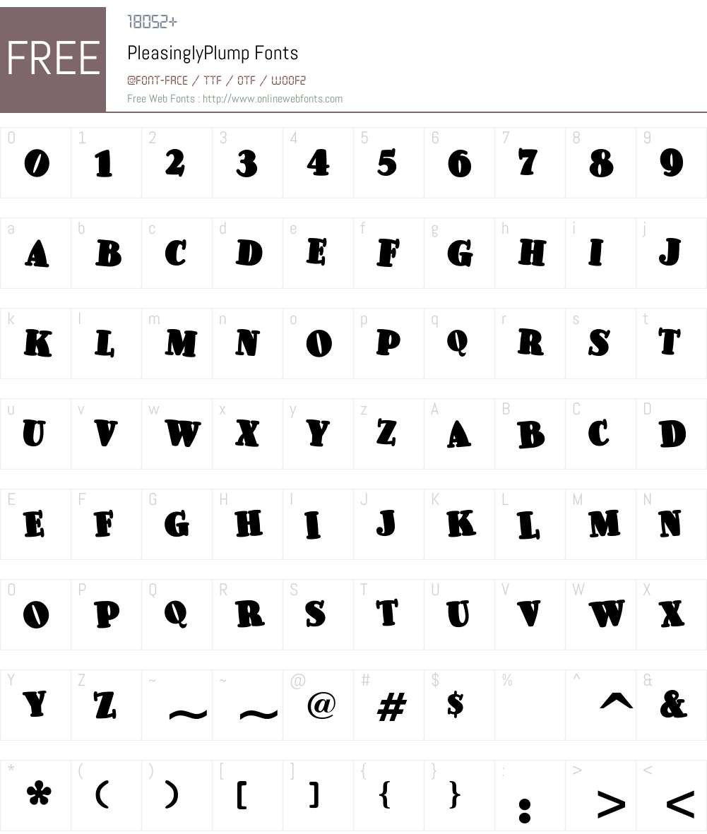 PleasinglyPlump Font Screenshots