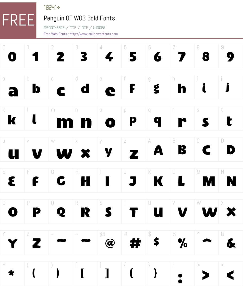 FF Penguin Font Screenshots