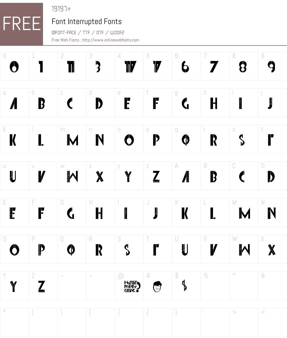 Font Interrupted Font Screenshots