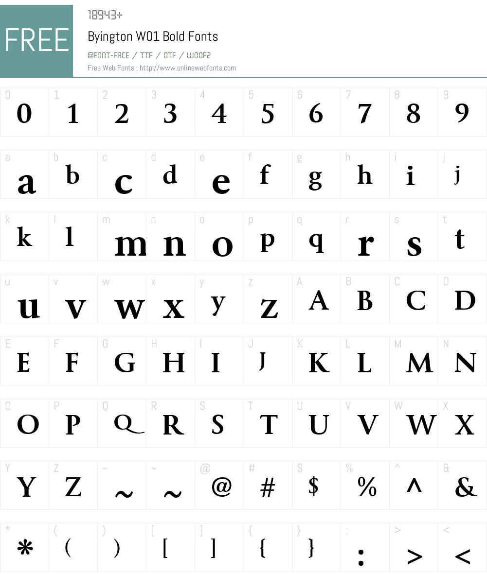 ByingtonW01-Bold Font Screenshots