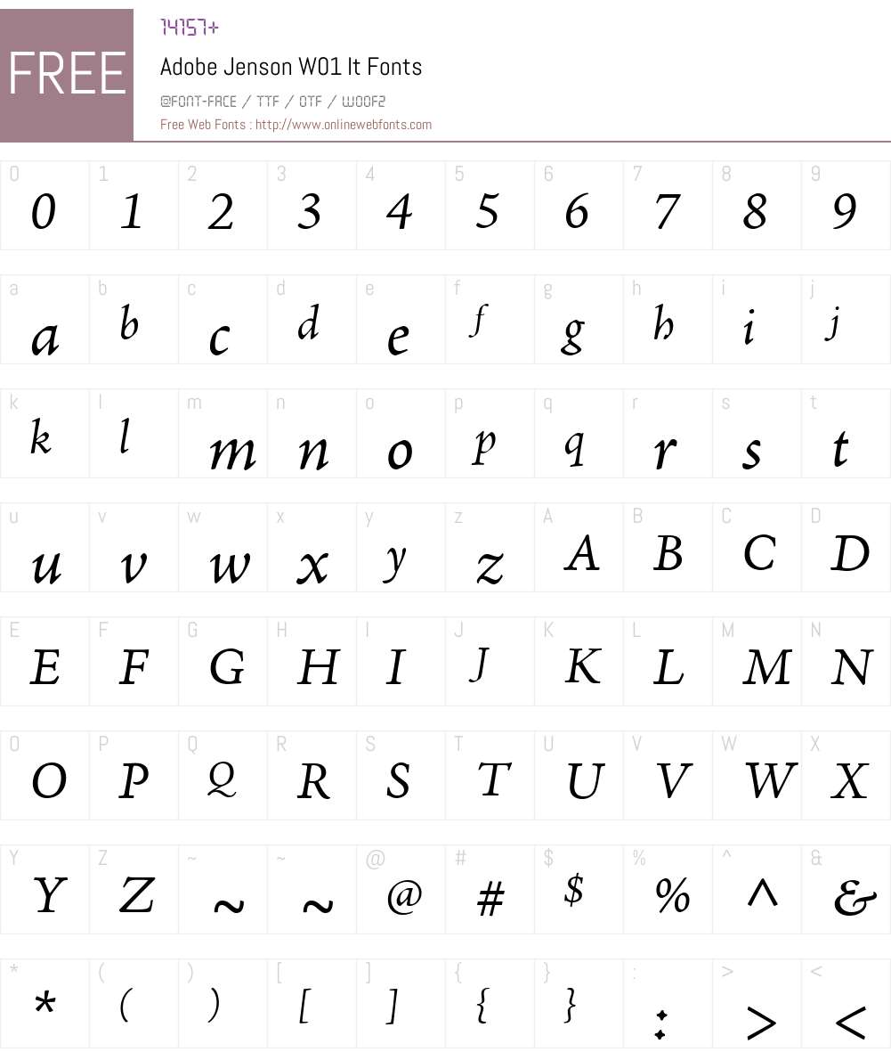 AdobeJensonW01-It Font Screenshots