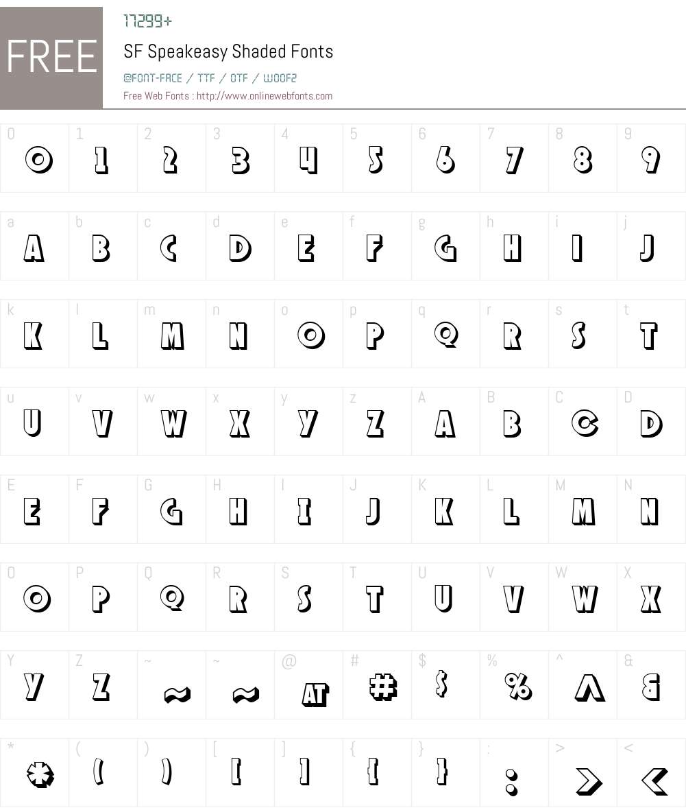 SF Speakeasy Shaded Font Screenshots