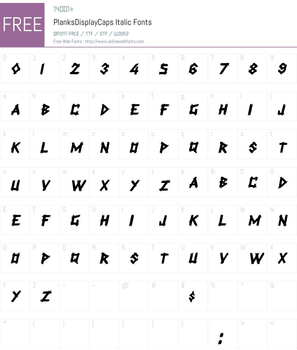 PlanksDisplayCaps Font Screenshots