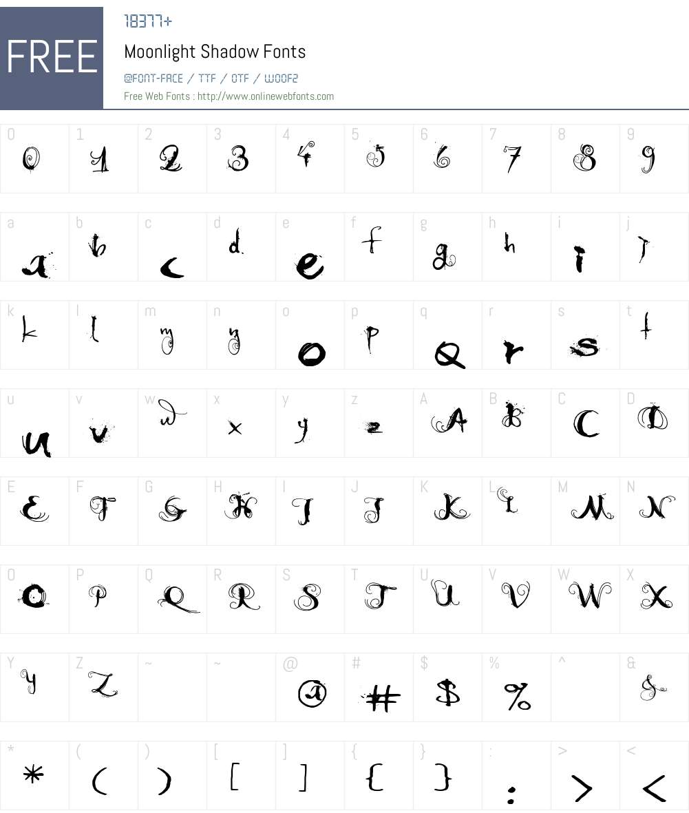 Moonlight Shadow Font Screenshots
