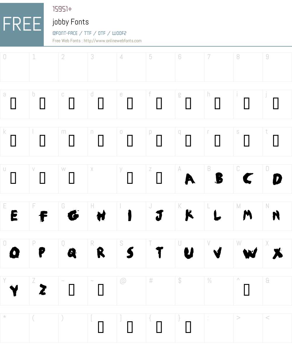 jobby Font Screenshots