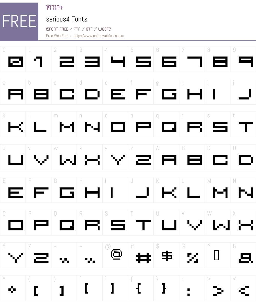 serious4 Font Screenshots