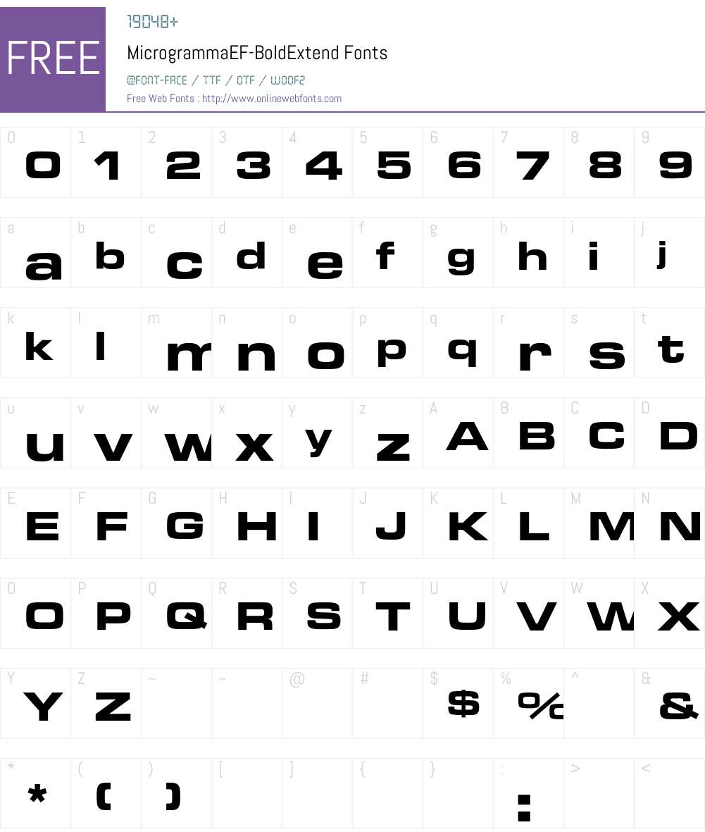 MicrogrammaEF Font Screenshots