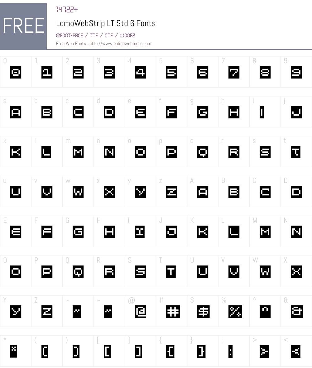 LomoWebStrip LT Std 6 Font Screenshots