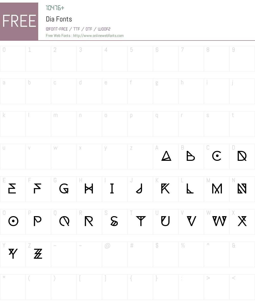 Dia Font Screenshots