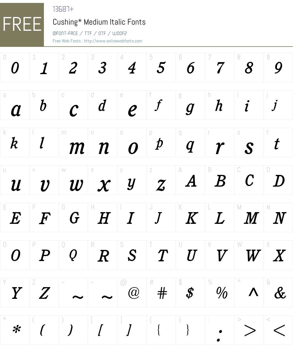 Cushing BQ Font Screenshots