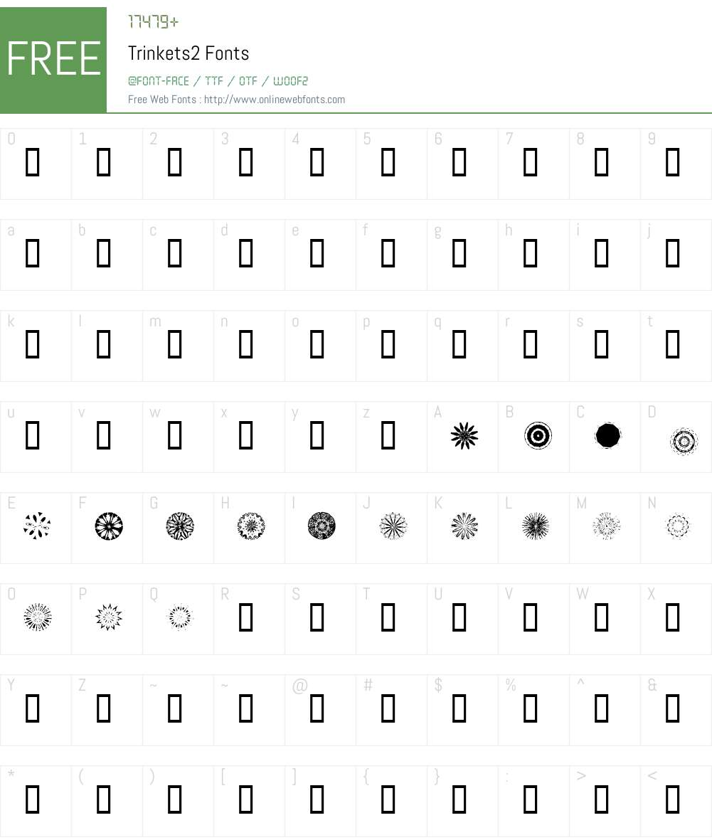 Trinkets2 Font Screenshots