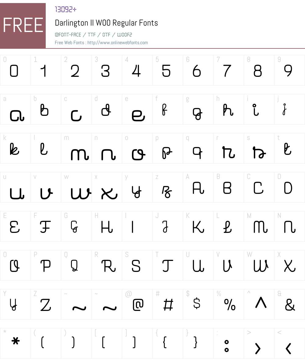 DarlingtonIIW00-Regular Font Screenshots