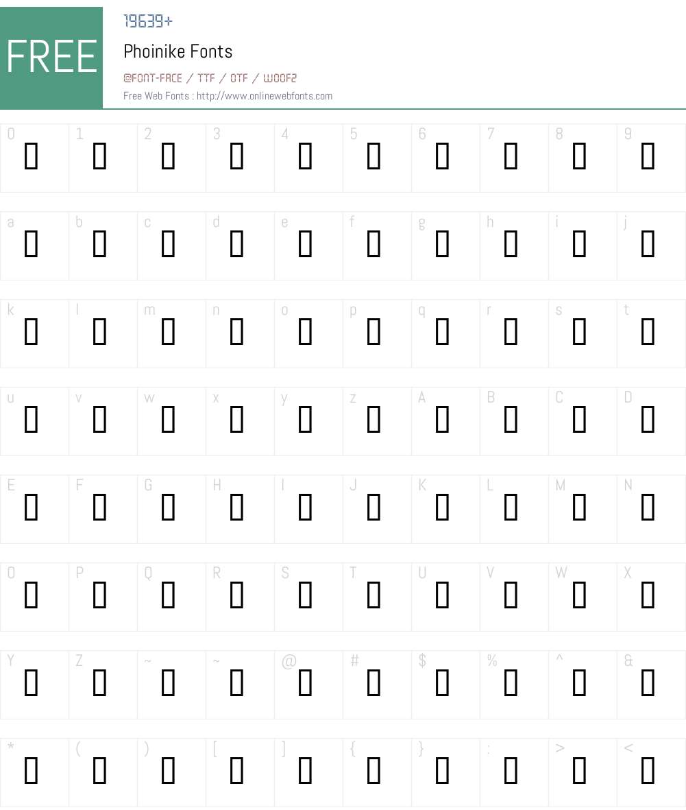 Phoinike Font Screenshots